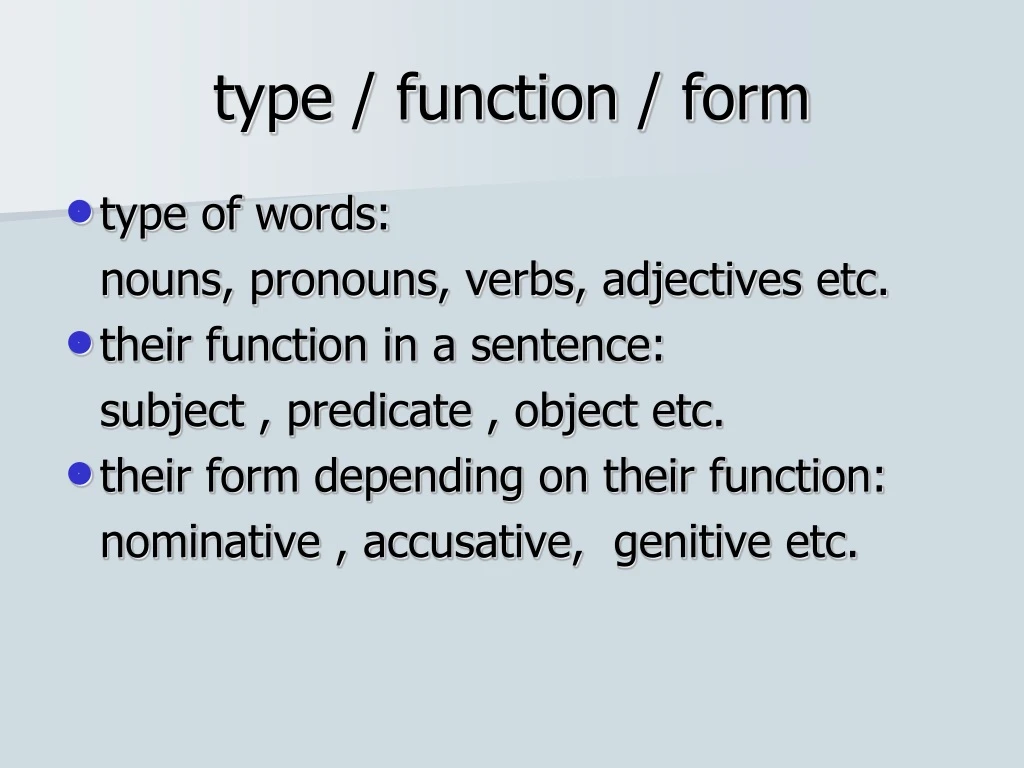 type function form