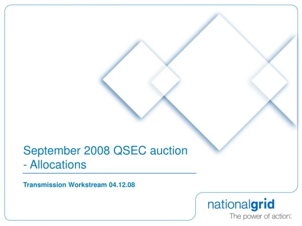 September 2008 QSEC auction - Allocations