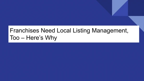 Franchises Need Local Listing Management, Too – Here’s Why
