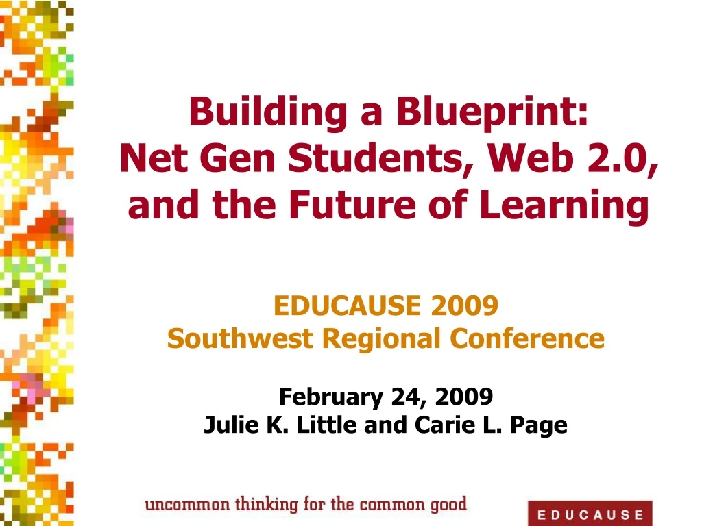 building a blueprint net gen students web 2 0 and the future of learning