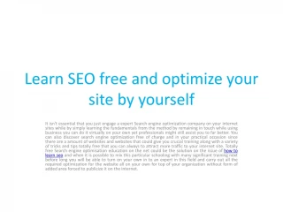 How to learn SEO - slide 1