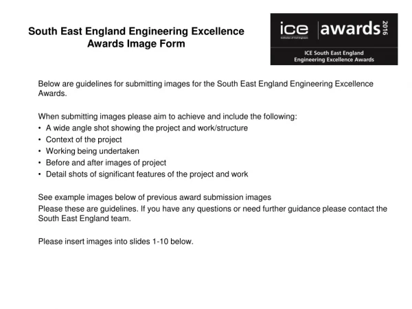 South East England Engineering Excellence Awards Image Form