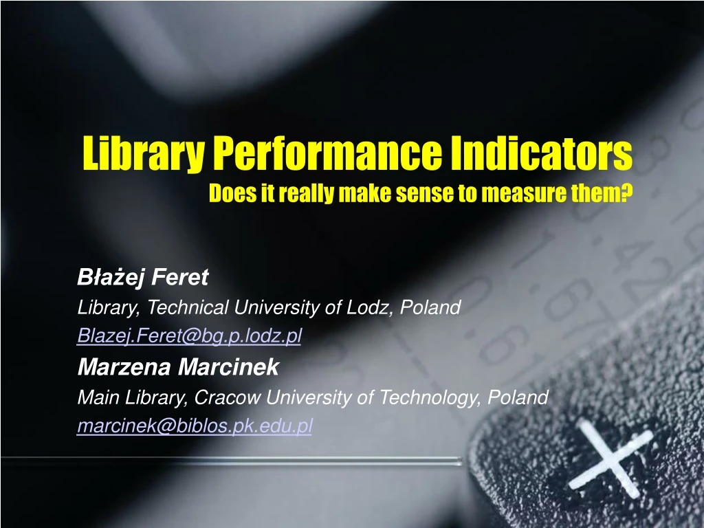 library performance indicators does it really make sense to measure them