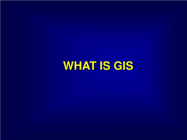 WHAT IS GIS