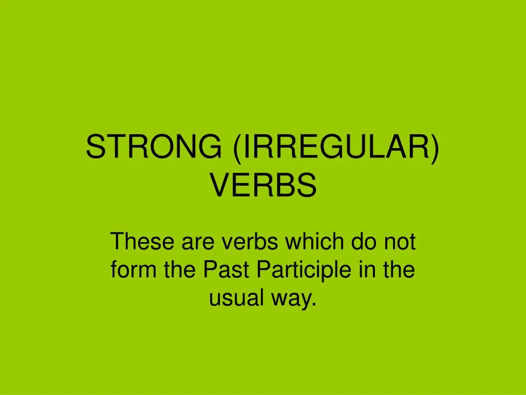 strong irregular verbs