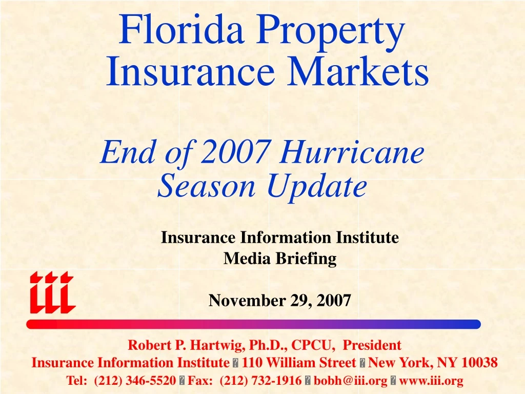 florida property insurance markets end of 2007 hurricane season update