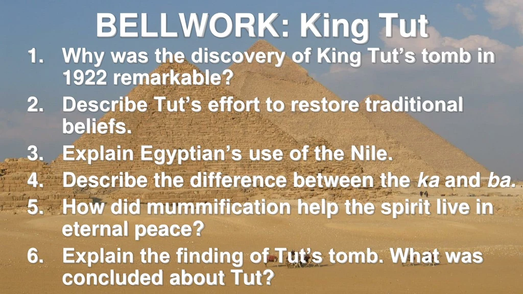 bellwork king tut