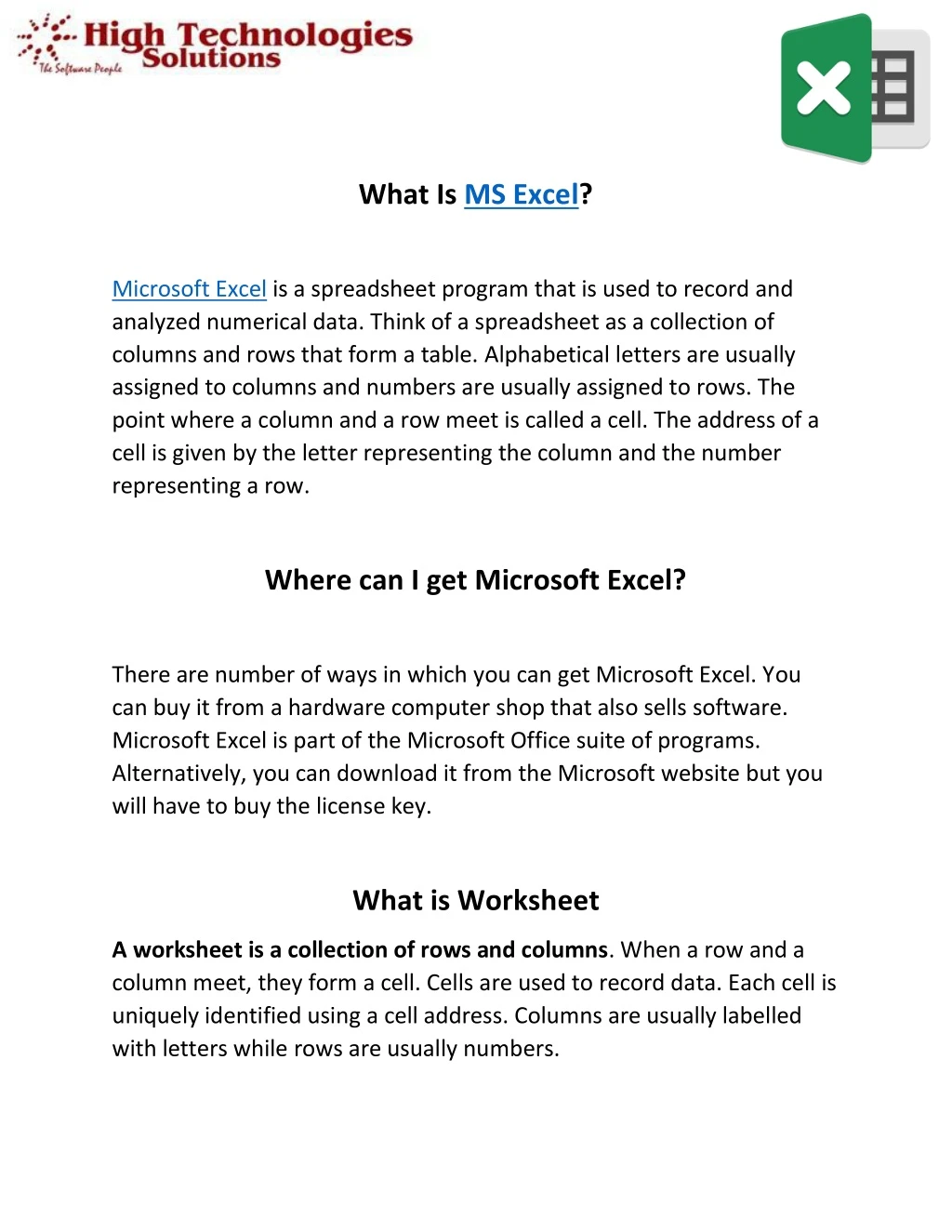 what is ms excel