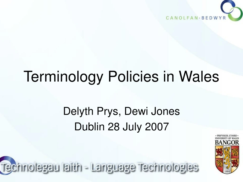 terminology policies in wales