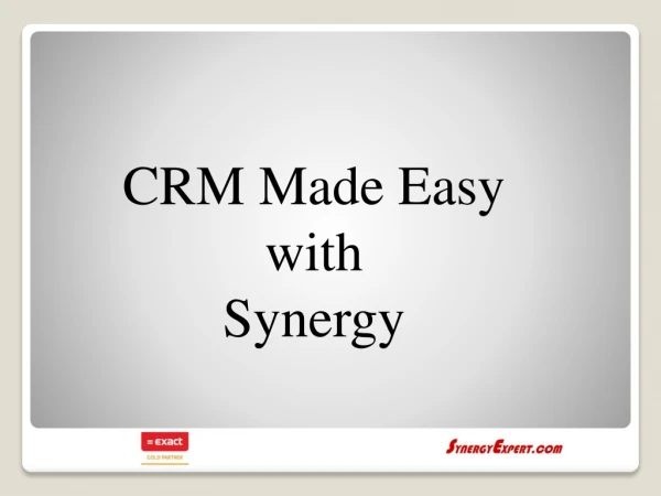 CRM Made Easy with Synergy
