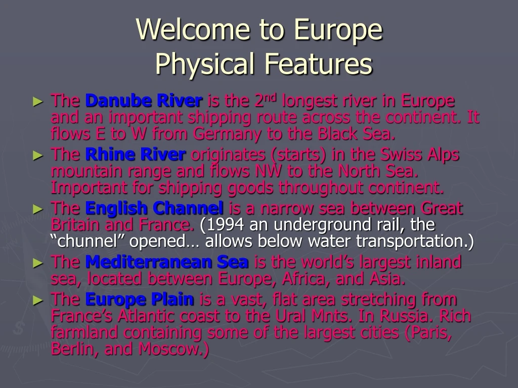welcome to europe physical features