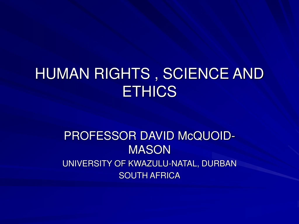 human rights science and ethics