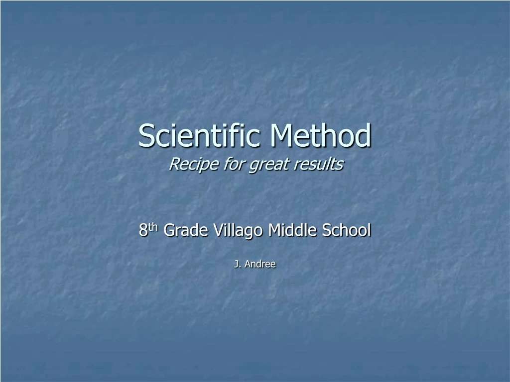 scientific method recipe for great results