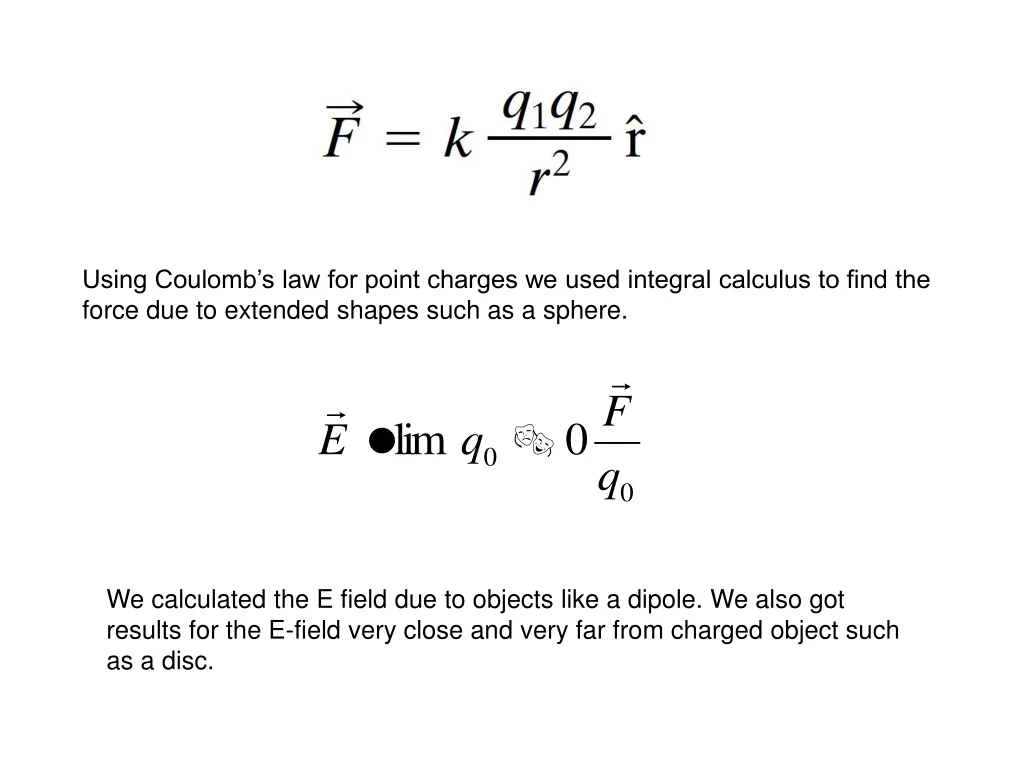 using coulomb s law for point charges we used