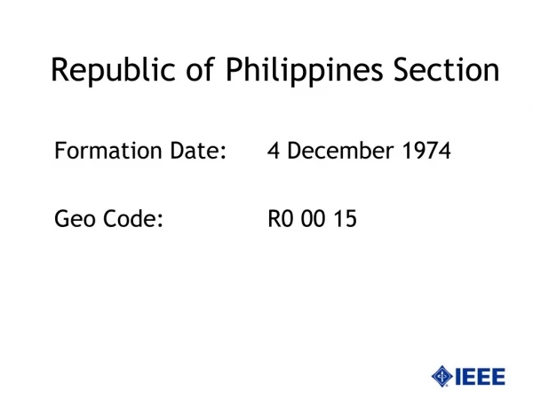Republic of Philippines Section