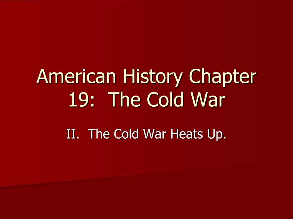 american history chapter 19 the cold war