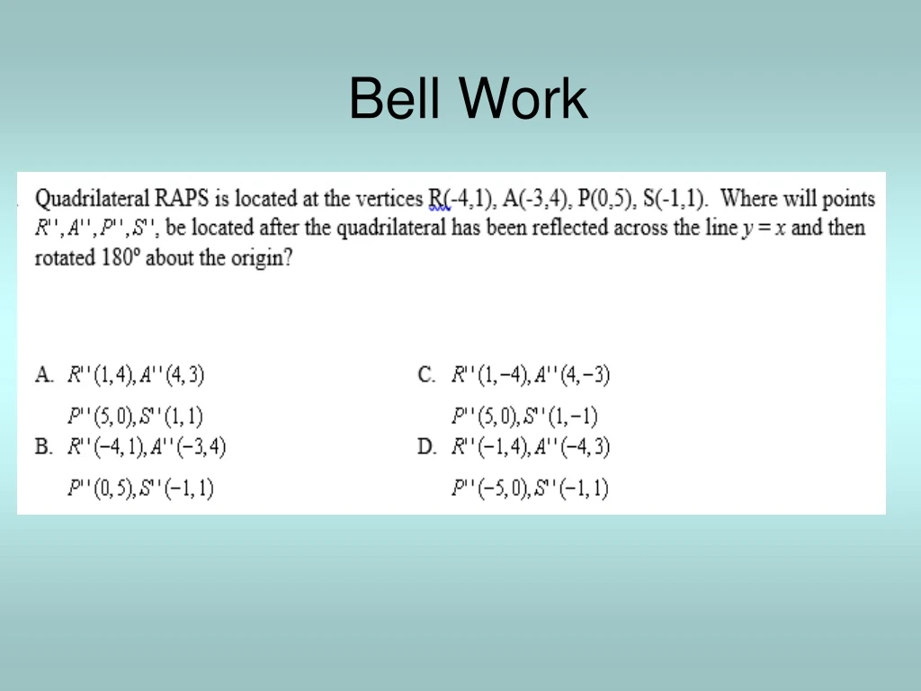 bell work