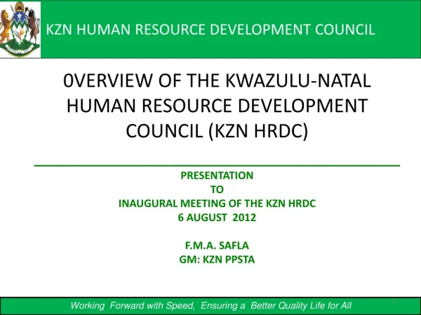 KZN HUMAN RESOURCE DEVELOPMENT COUNCIL