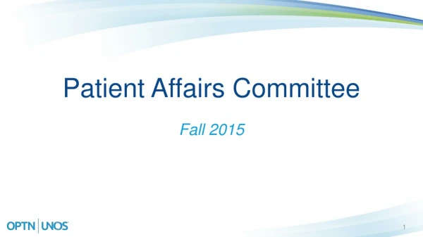 Patient Affairs Committee