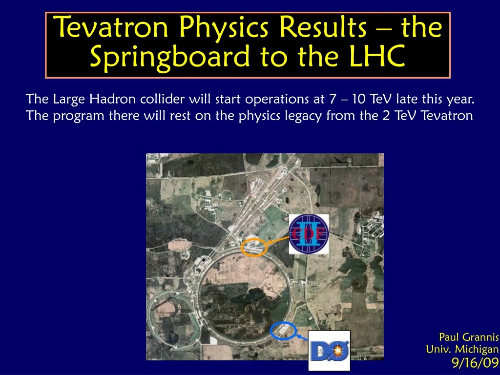 tevatron physics results the springboard
