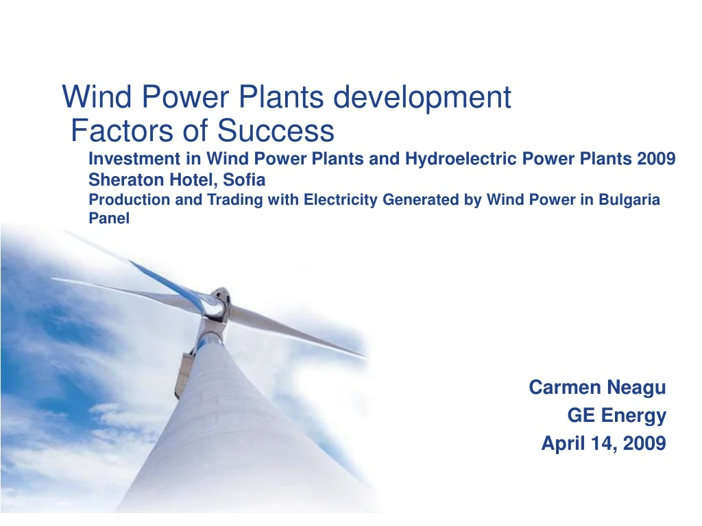 wind power plants development factors of success