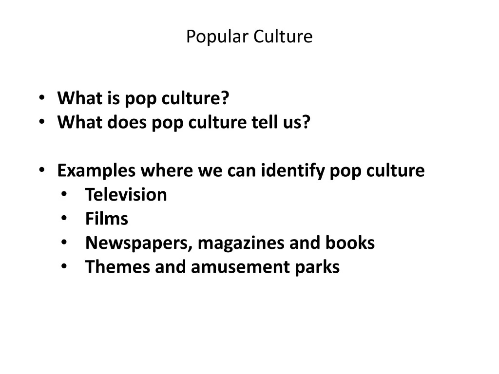 popular culture