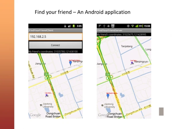 Find your friend – An Android application