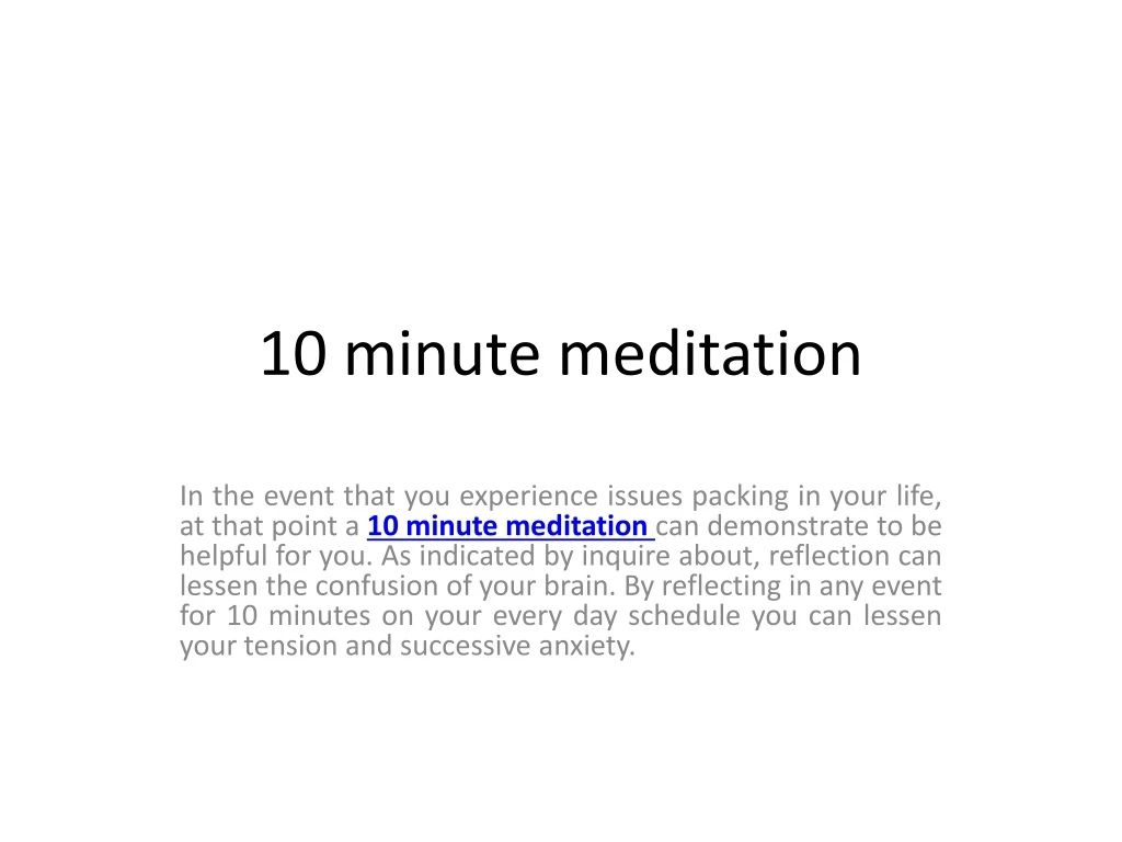 10 minute meditation
