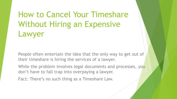 How to Cancel Your Timeshare Without Hiring an Expensive Lawyer