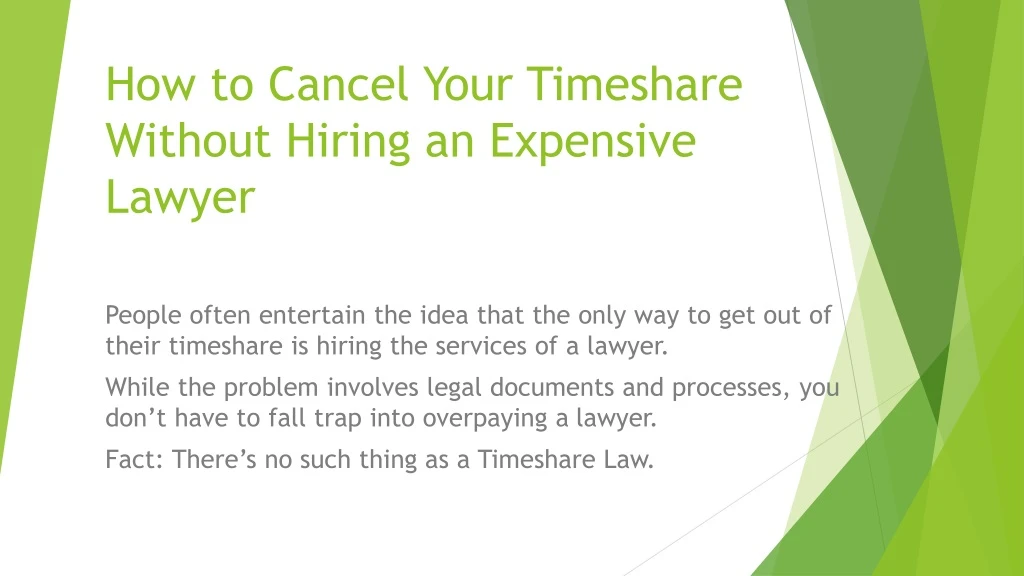 how to cancel your timeshare without hiring an expensive lawyer
