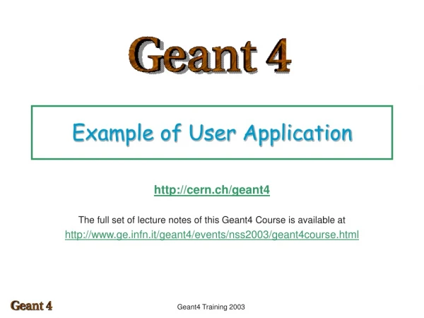 Example of User Application