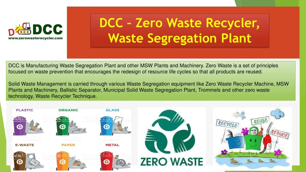 dcc zero waste recycler waste segregation plant