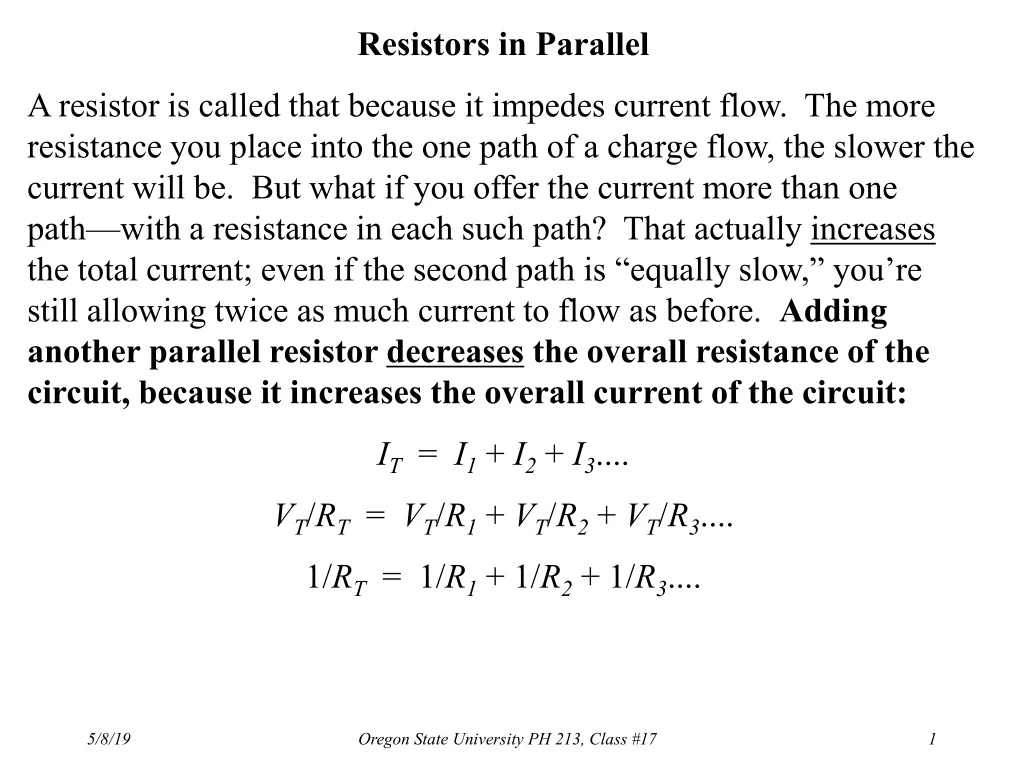 resistors in parallel a resistor is called that
