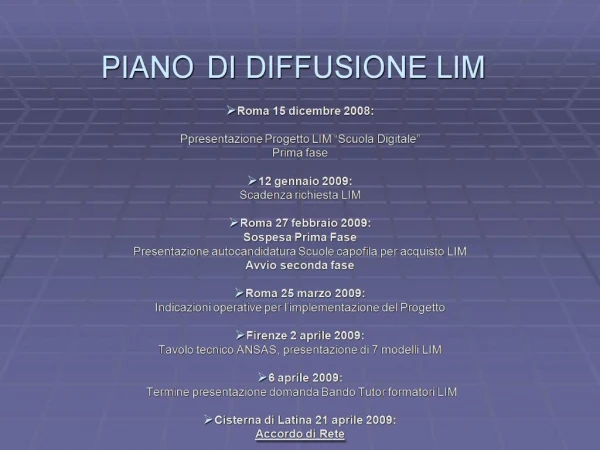 PIANO DI DIFFUSIONE LIM