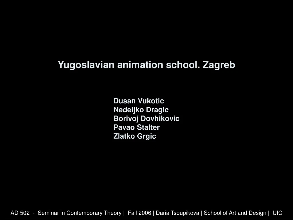 yugoslavian animation school zagreb