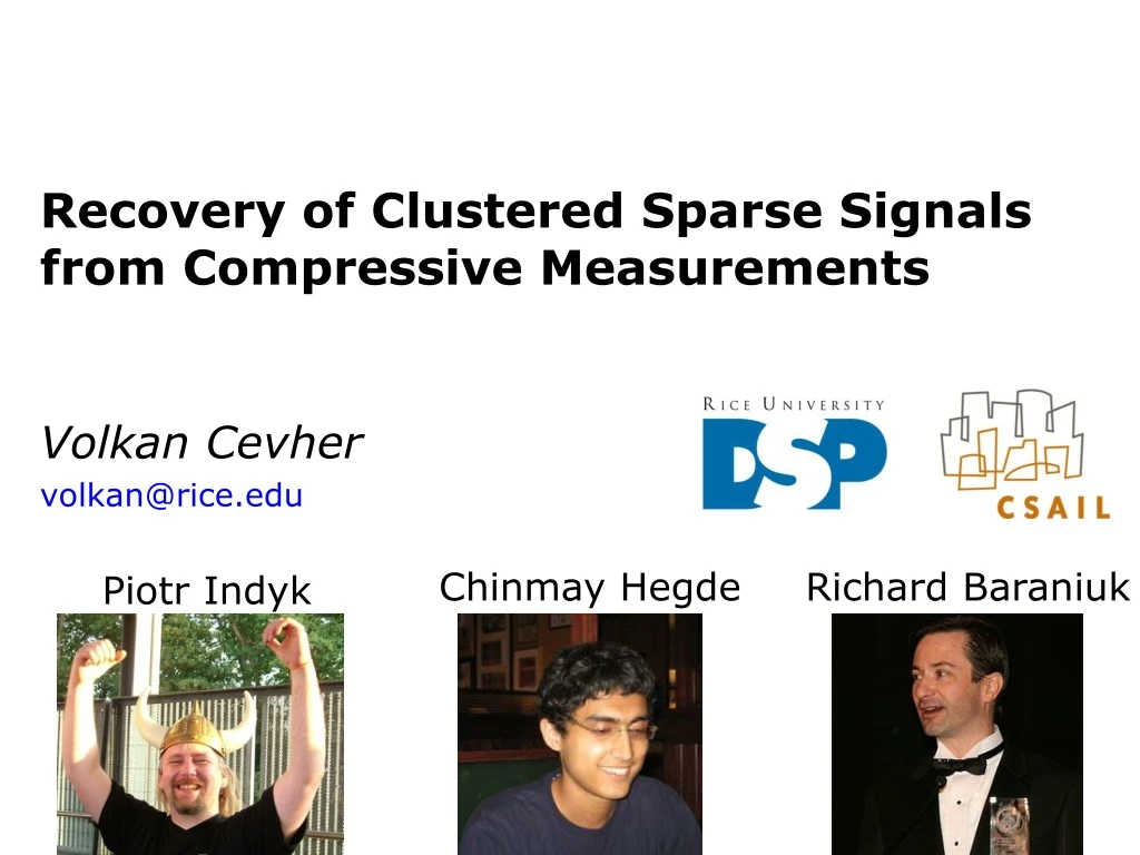 recovery of clustered sparse signals from compressive measurements