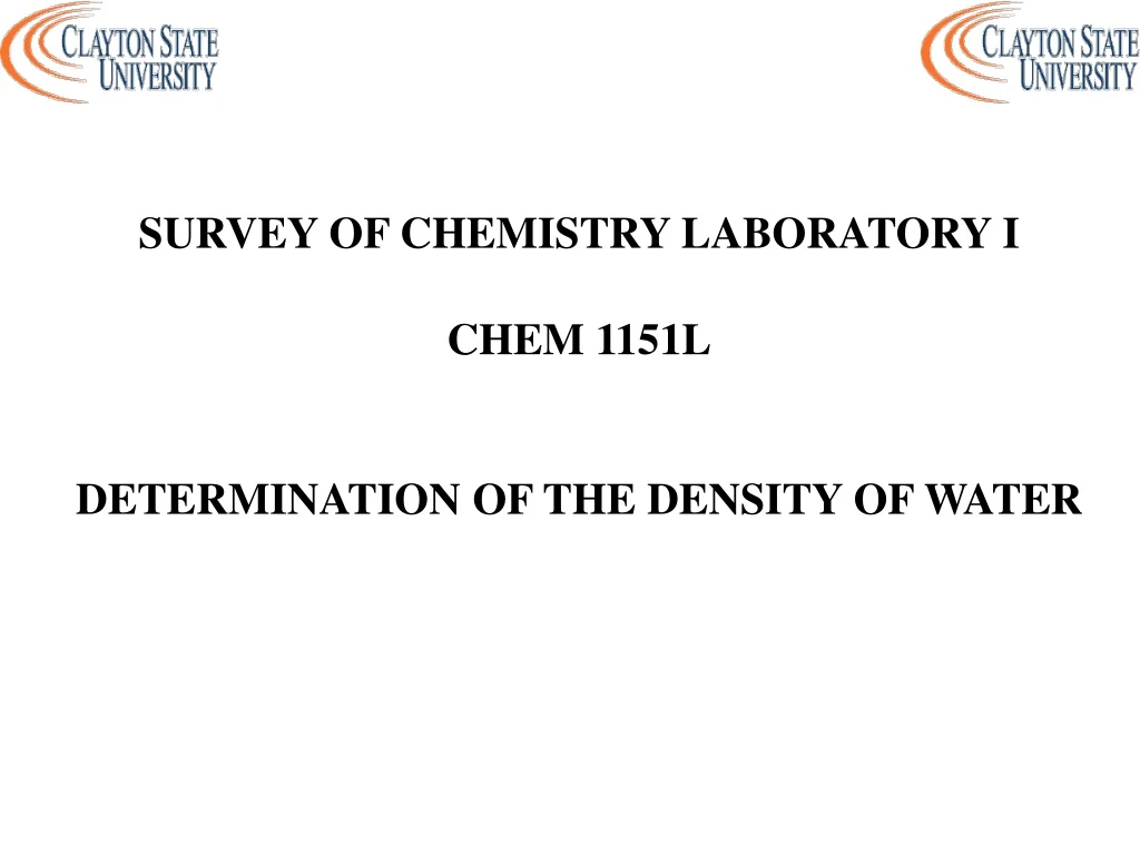 survey of chemistry laboratory i chem 1151l