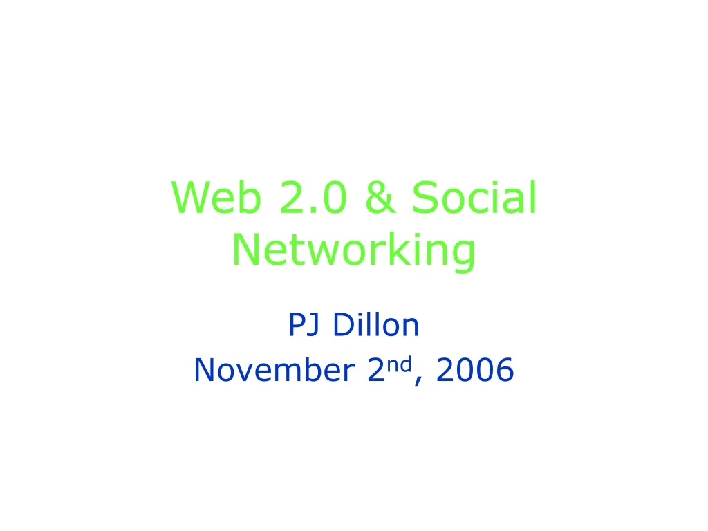 web 2 0 social networking