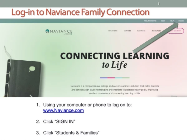 Log-in to Naviance Family Connection