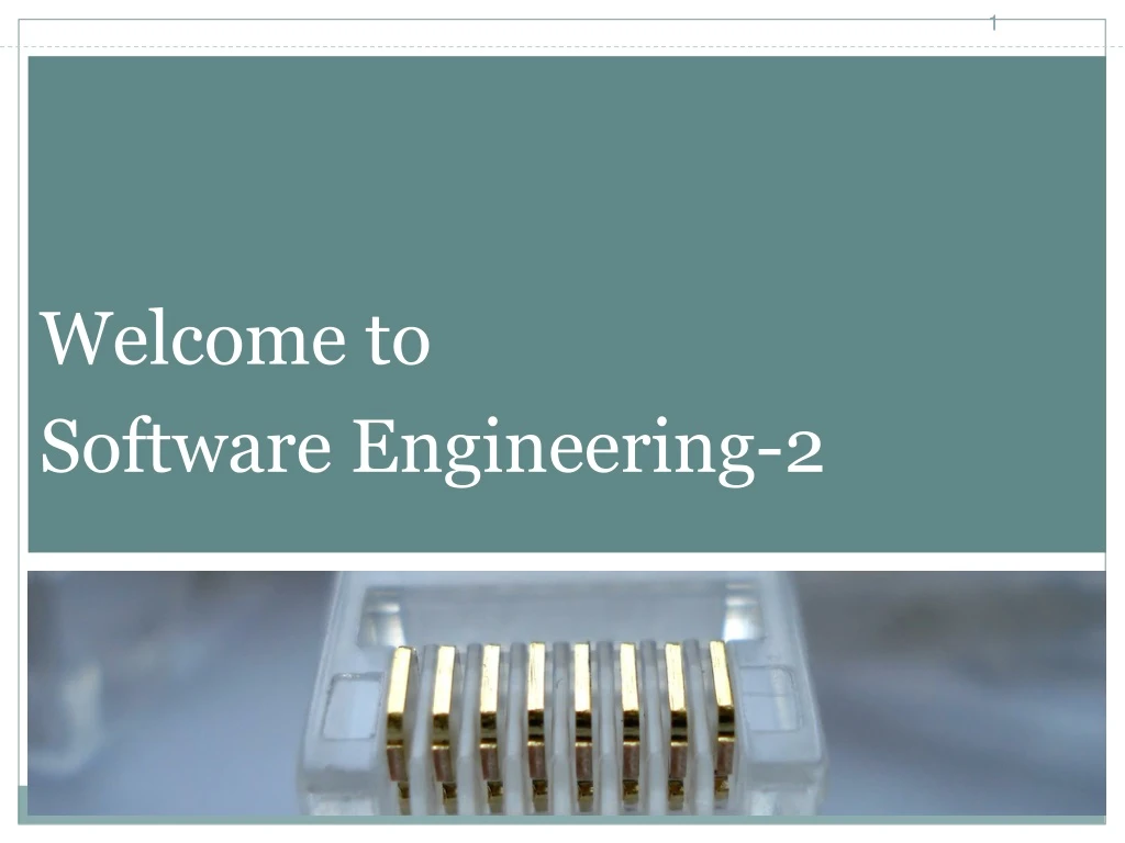 welcome to software engineering 2