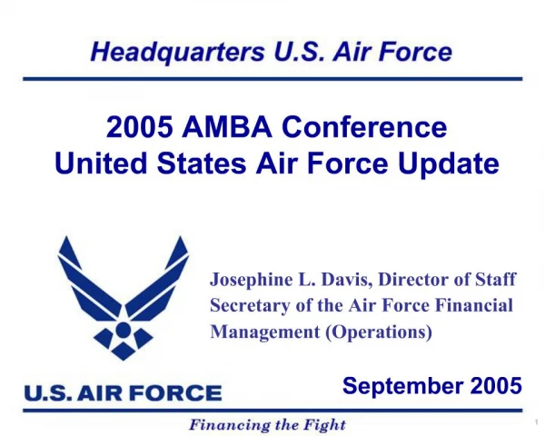 2005 AMBA Conference United States Air Force Update