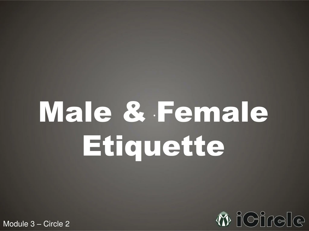 male female etiquette