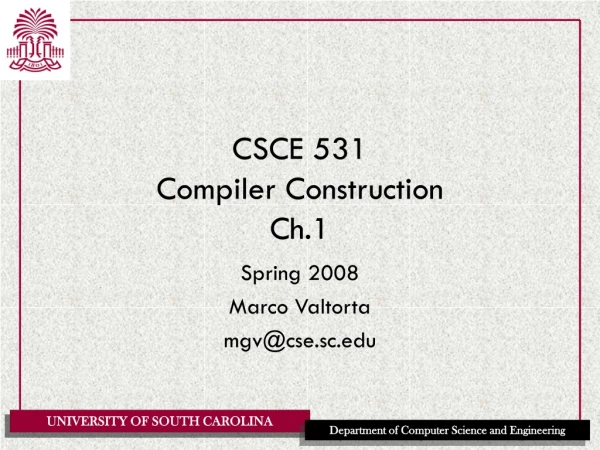 CSCE 531 Compiler Construction Ch.1
