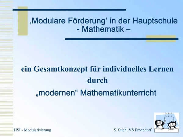 Ein Gesamtkonzept f r individuelles Lernen durch modernen Mathematikunterricht