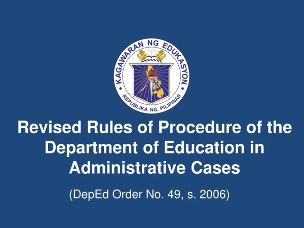 Revised Rules of Procedure of the Department of Education in Administrative Cases