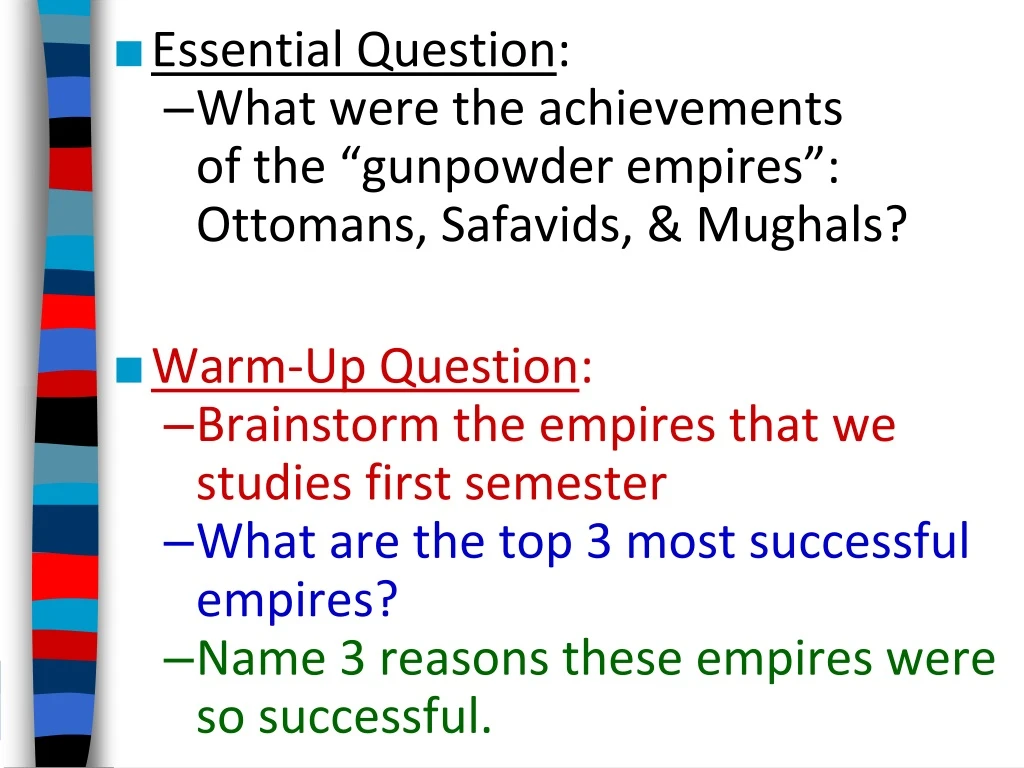 essential question what were the achievements