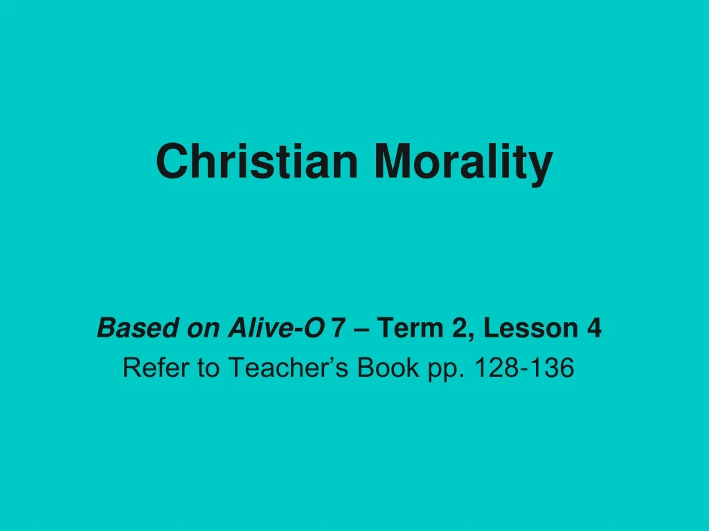 christian morality