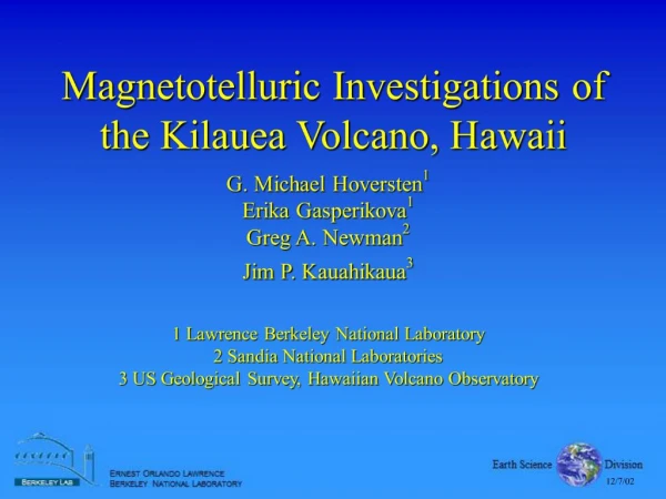 Magnetotelluric Investigations of the Kilauea Volcano, Hawaii