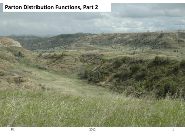 Parton Distribution Functions, Part 2