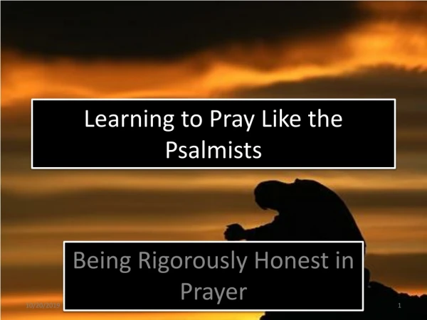 Learning to Pray Like the Psalmists
